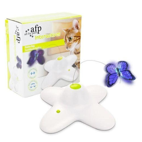 Flutter Bug Butterfly Cat Toy - Interactive Teaser Pet Kitty Play -